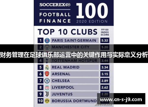 财务管理在足球俱乐部运营中的关键作用与实际意义分析